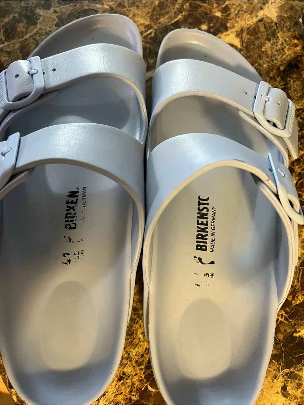 Birkenstock Men's Pastel Blue Arizona EVA Double-Buckle Sandals